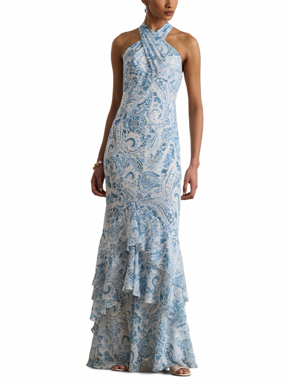 Lauren Ralph Lauren Halter Ruffle Maxi Dress 6